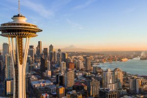 Seattle Skyline at Sunset with Space needle